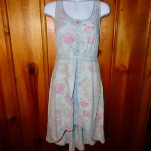 Hinge Floral Chambray Short Casual Dress